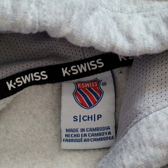 K-swiss hoodie sweatshirt gray sz small - Picture 3 of 5